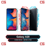 Galaxy A20 screen repair before and after