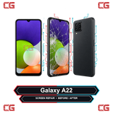 Galaxy A22 screen repair before and after
