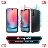 Galaxy A24 screen repair before and after
