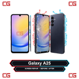 Galaxy A25 screen repair before and after