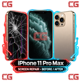iPhone 11 Pro Max screen repair before and after