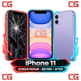 iPhone 11 screen repair before and after