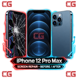 iPhone 12 Pro Max screen repair before and after