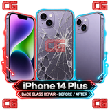 iPhone 14 Plus back glass repair before and after