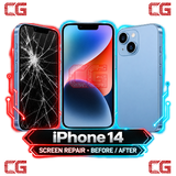 iPhone 14 screen repair before and after