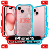iPhone 15 back glass repair before and after