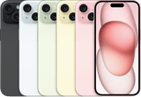 iPhone 15 front and back views