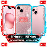 iPhone 15 Plus back glass repair before and after