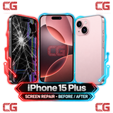 iPhone 15 Plus screen repair before and after