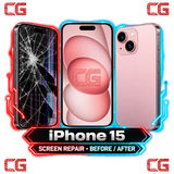 iPhone 15 screen repair before and after