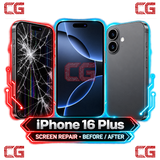 iPhone 16 Plus screen repair before and after