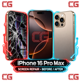 iPhone 16 Pro Max screen repair before and after