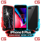 iPhone 8 Plus screen repair before and after
