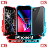 iPhone 8 screen repair before and after