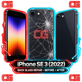 iPhone SE 3 (2022) back glass repair before and after