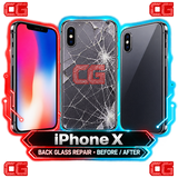 iPhone X back glass repair before and after