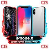 iPhone X screen repair before and after