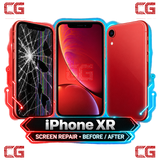 iPhone XR screen repair before and after