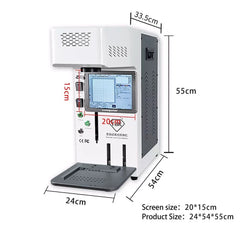 TBK958B machine with dimensions, 24 x 54 x 55 cm