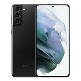 Samsung Galaxy S21+ phone shown from the front and back