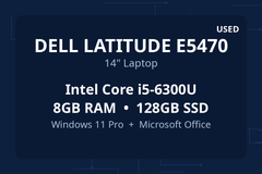 Dell Latitude E5470 — Intel Core i5-6300U, 8GB RAM, 128GB SSD, Used