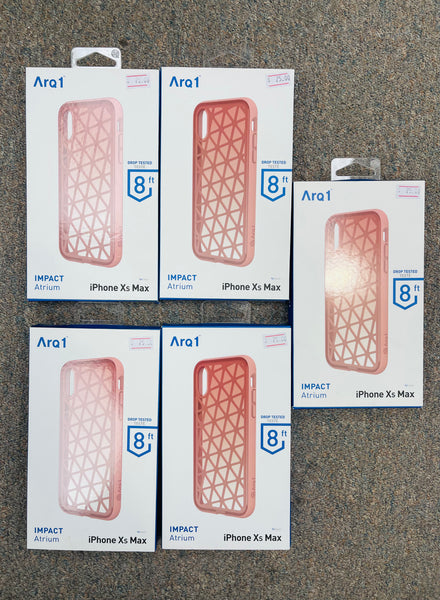 Arq1 Atrium Case Apple iPhone Xs max (6.5 Inches) 8ft Impact Protection, Dual Layer, Scratch Resistant and Wireless Charging Compatible  - Rose Gold