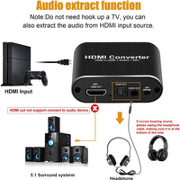 Avedio links 4K@60Hz HDMI Audio Extractor HDMI to HDMI With Optical Toslink SPD R32