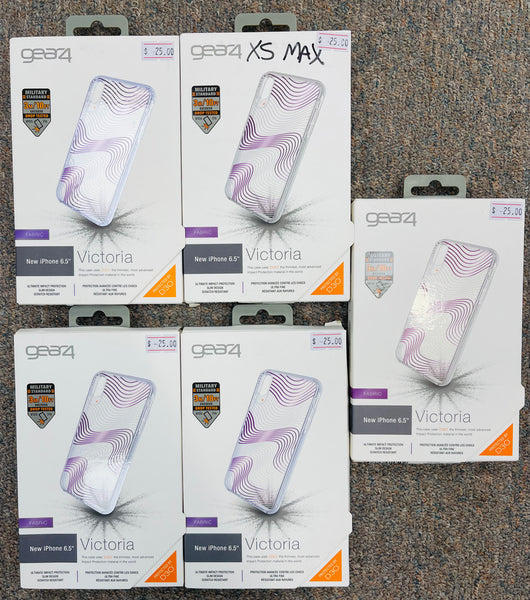 Gear4 Victoria Case for Apple iPhone Xs Max Clear Fabric Waves(QTY=5)(R1-1)