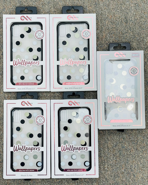 Case-Mate Wallpapers Black White Silver Dot Case for iPhone XS MAX(QTY=05)(R2-1)