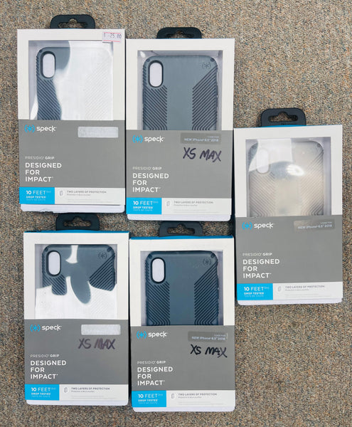 Speck Products Presidio Grip iPhone Xs Max Case, Graphite Grey/Charcoal Grey, Model:117106-5731(QTY=5)(R14)