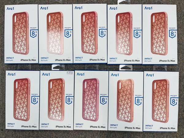 AppleiPhone XS Max (6.5Inches) 8ft Impact ProtectionWireless Charging Compatible Arq1 Atrium Case - Rose Gold(QTY=10)(R1-1)