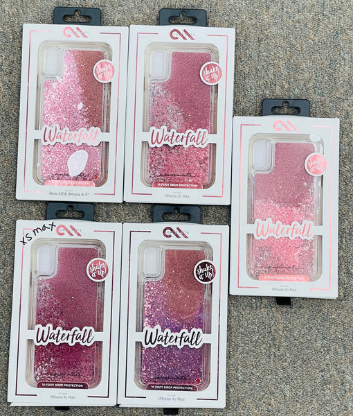 CaseMate Waterfall Liquid Glitter Case for Apple iPhone XS Max Rose(QTY=5)((R2-1)